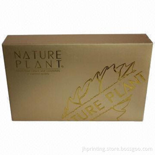 Cosmetic Cardboard Packaging Box, Store Flat/Gold Foil Surface Finish, OEM Orders are Welcome